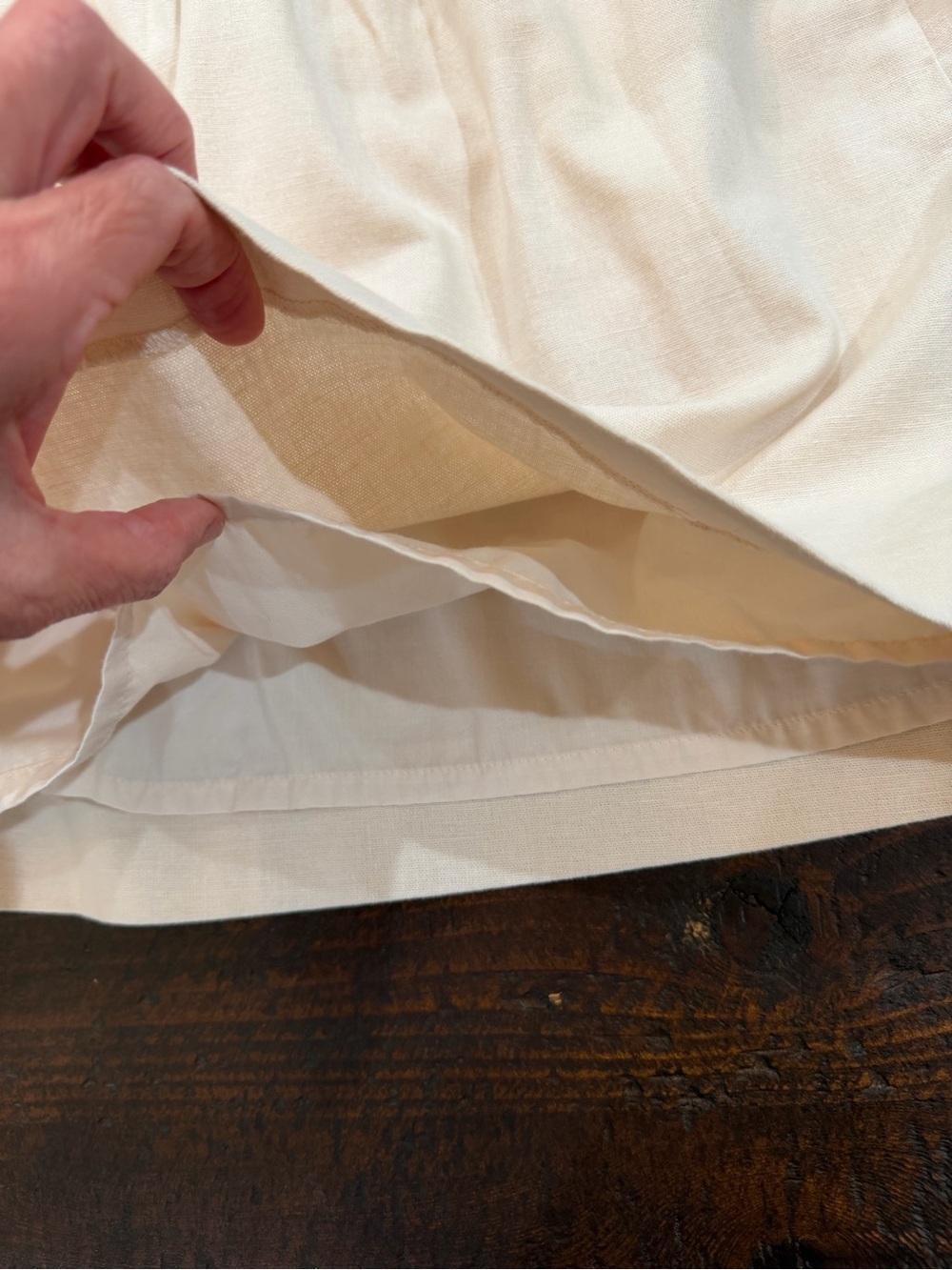 J.Crew Linen Cotton Blend City Skirt Paperbag Elastic Waist Pocket Cream Beige - Picture 3 of 10